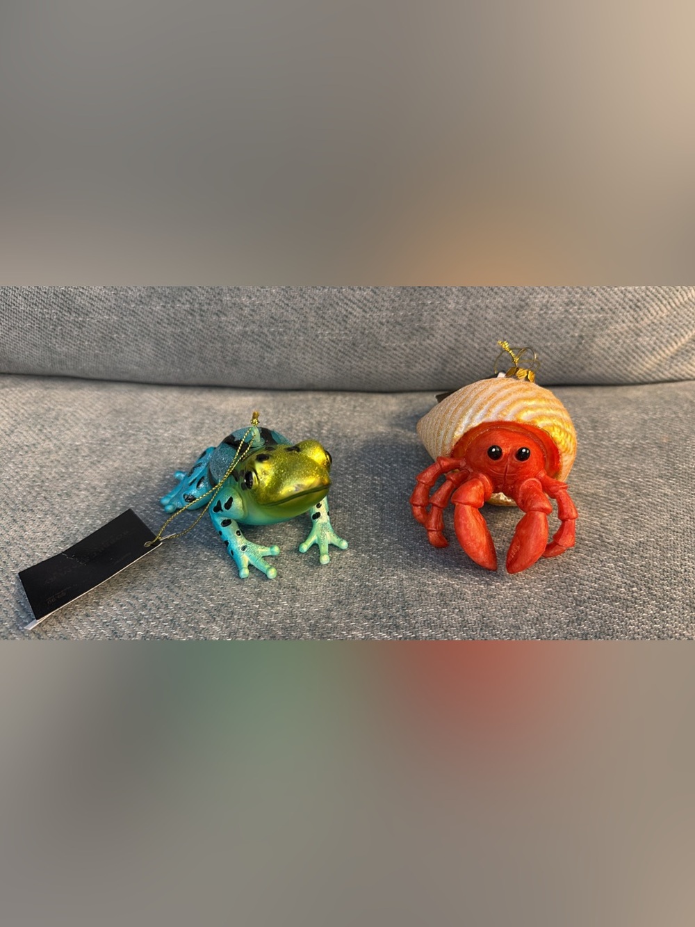NWT Robert Stanley Frog & Hermit Crab Christmas Ornaments